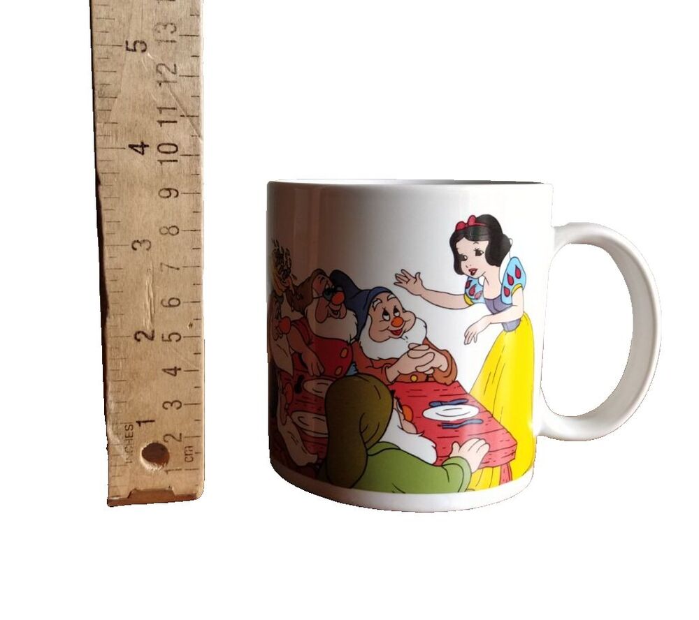 Vtg 80s Snow White & The Seven Dwarfs 50th Anniversary Mug Applause Walt Disney